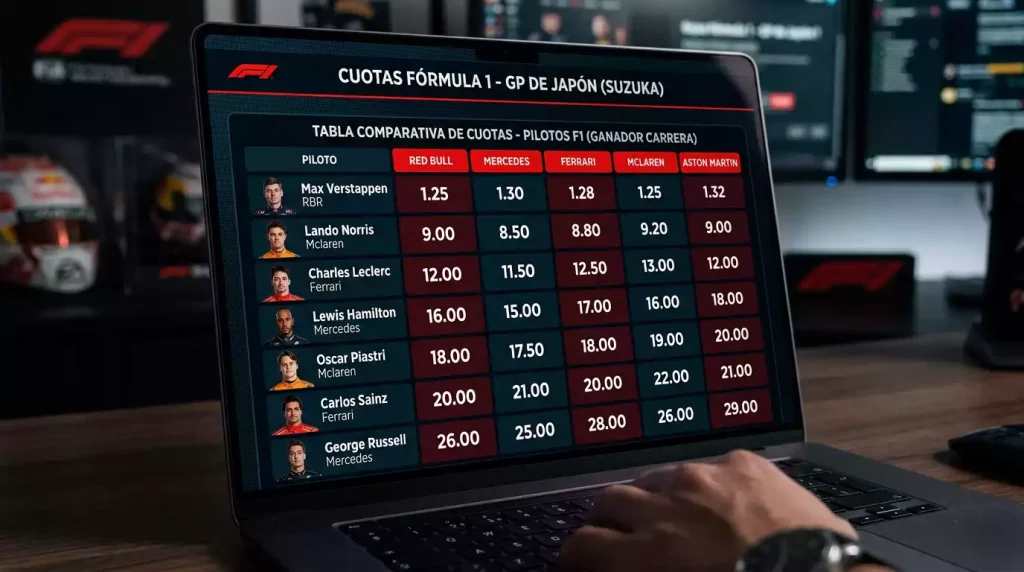 Comparador de cuotas de Fórmula 1 en España: herramientas y mejores prácticas para apostadores